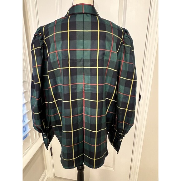Gretchen Scott Comfy Cozy Shirt Green Plaidly Cooper Size XXL Goddess EUC - Picture 6 of 10